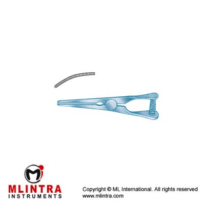 Mini-Glover Arteria Atrauma Bulldog Clamp Gently Curved Titanium, 35 mm Jaw Length 13 mm Mini-Glover Arteria Atrauma Bulldog Clamp Gently Curved Titanium, 35 mm Jaw Length 13 mm